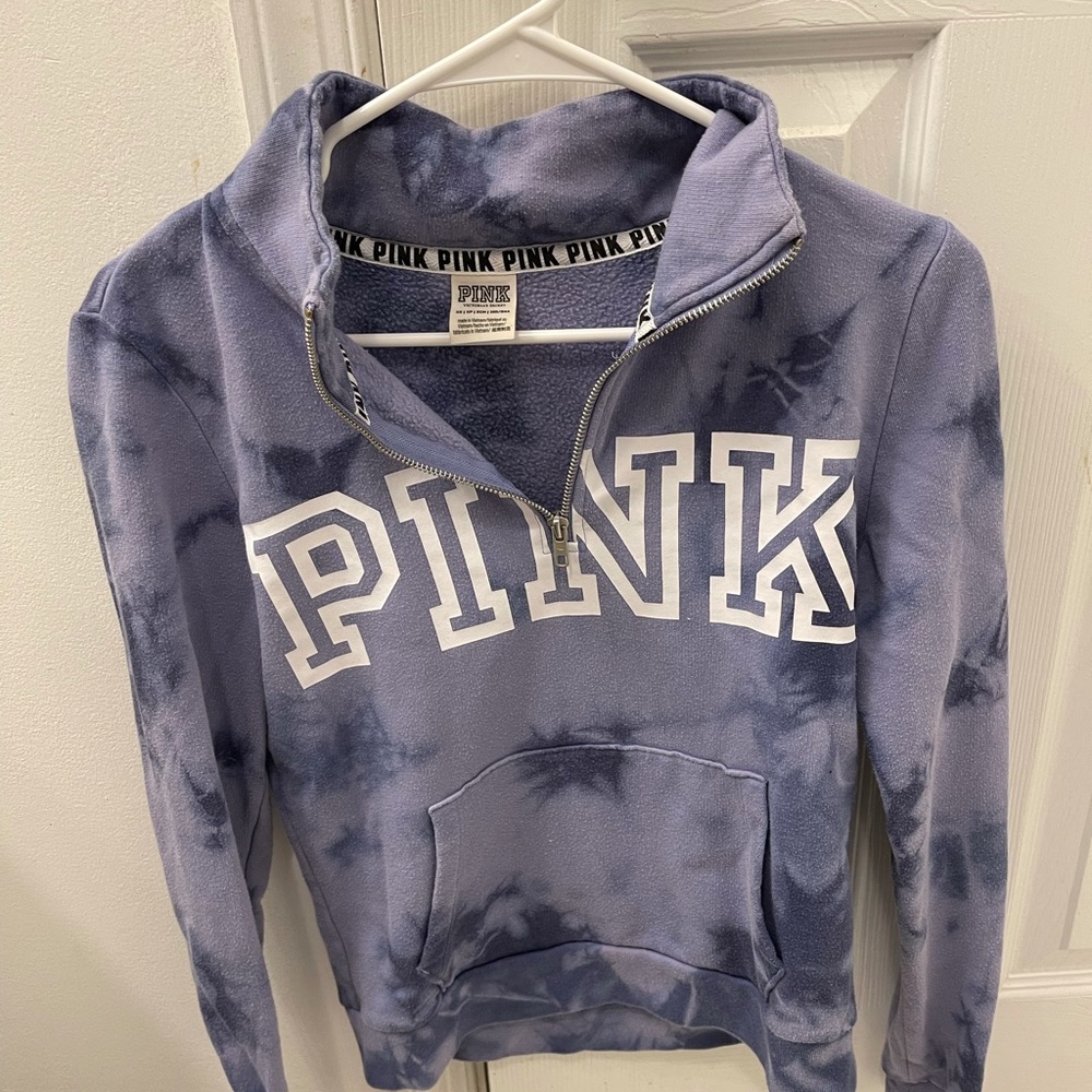 Victoria Secret Pink Tie Die Half Zip